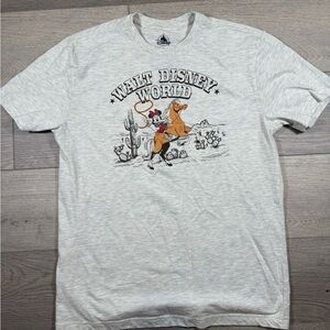 Disney COWBOY MINNIE ON A HORSE TEE medium grey adult women Walt Disney world